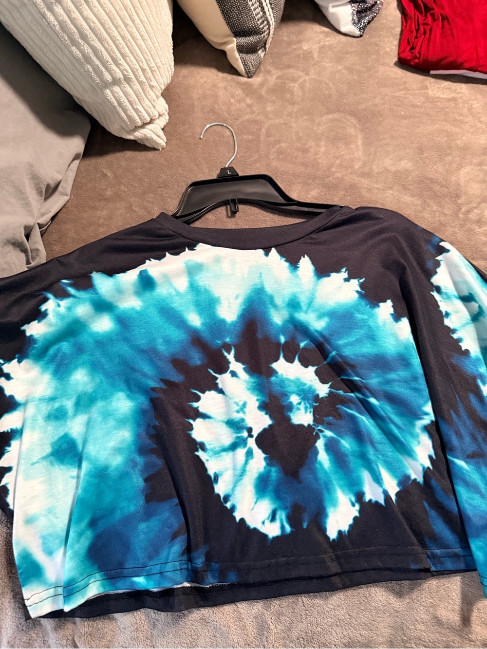 SHEIN Blue and Black Tie-Dye Tee
